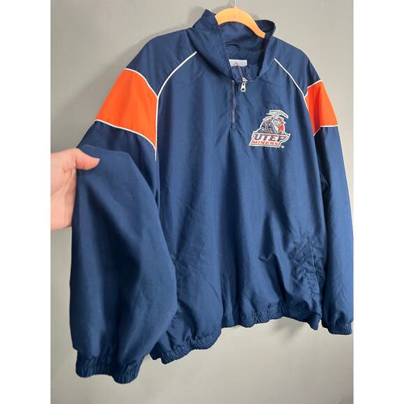UTEP Miners Windbreaker Sweater Mens Sz XXL 1/4 Zip Pullover College Embroidered - Picture 14 of 16
